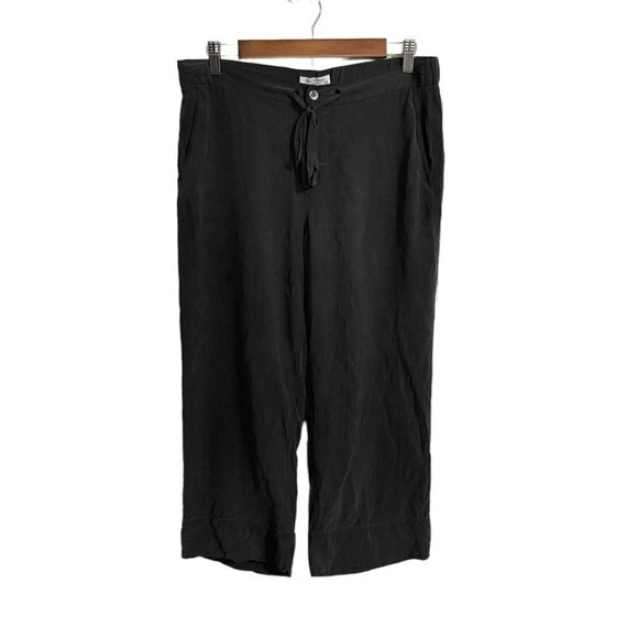 Equipment Femme Womens Gray 100% Silk Landon Drawstring Cropped Pants Medium - Picture 2 of 10